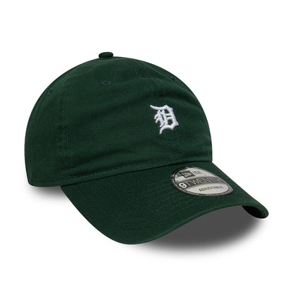 New Era 9TWENTY Detroit Tigers Baseball Cap - MLB Mini Washed - Dunkelgrün-Weiß