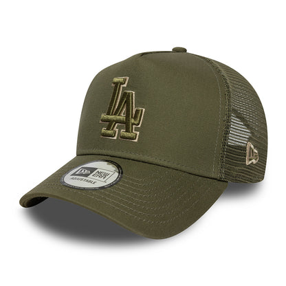 New Era A-Frame L.A. Dodgers Trucker Cap - MLB Outline - Olivgrün