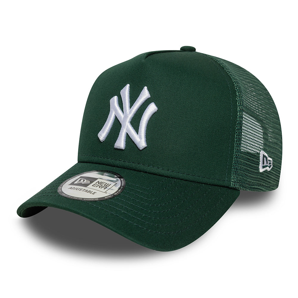 New Era A-Frame New York Yankees Trucker Cap - MLB League Essential II - Dunkelgrün-Weiß