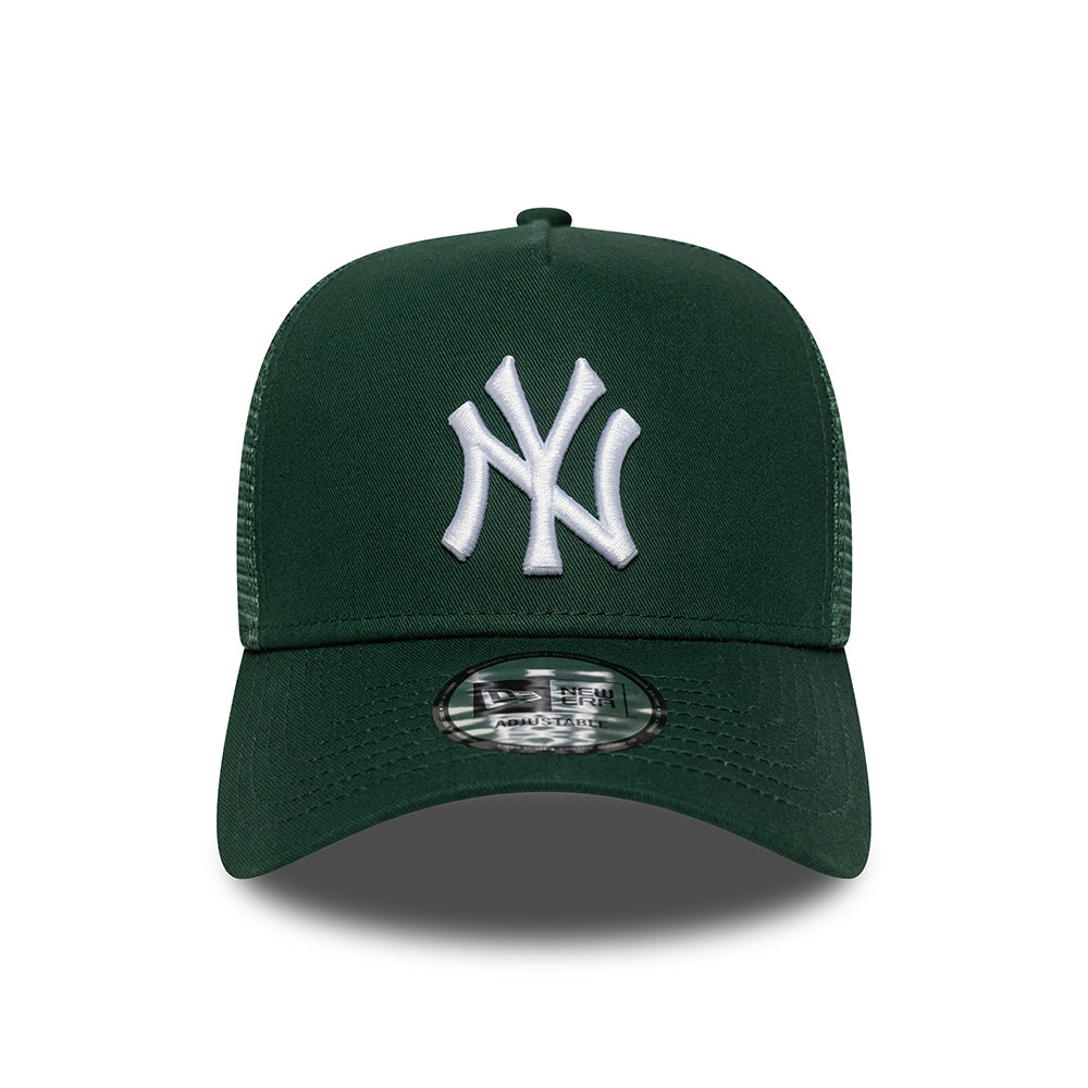 New Era A-Frame New York Yankees Trucker Cap - MLB League Essential II - Dunkelgrün-Weiß