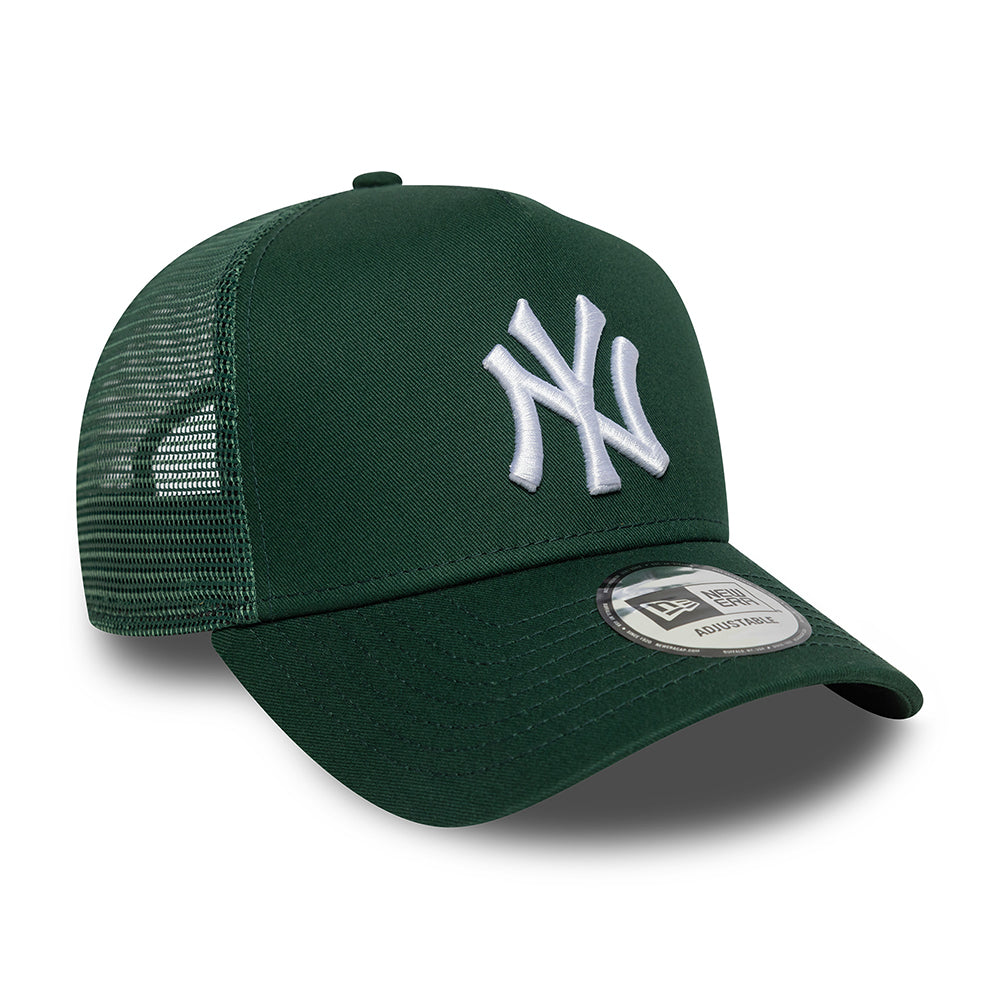 New Era A-Frame New York Yankees Trucker Cap - MLB League Essential II - Dunkelgrün-Weiß