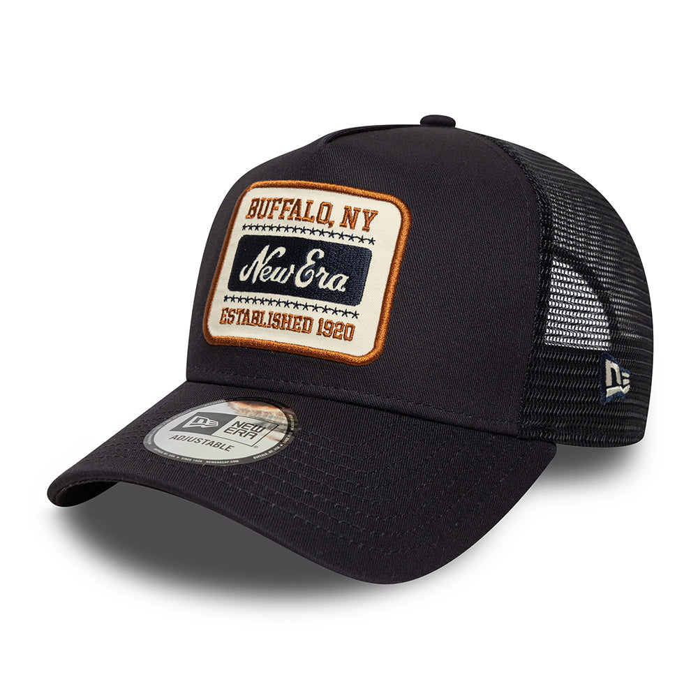 New Era A-Frame Trucker Cap - NE Patch - Marineblau
