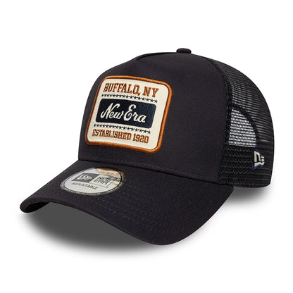 New Era A-Frame Trucker Cap - NE Patch - Marineblau