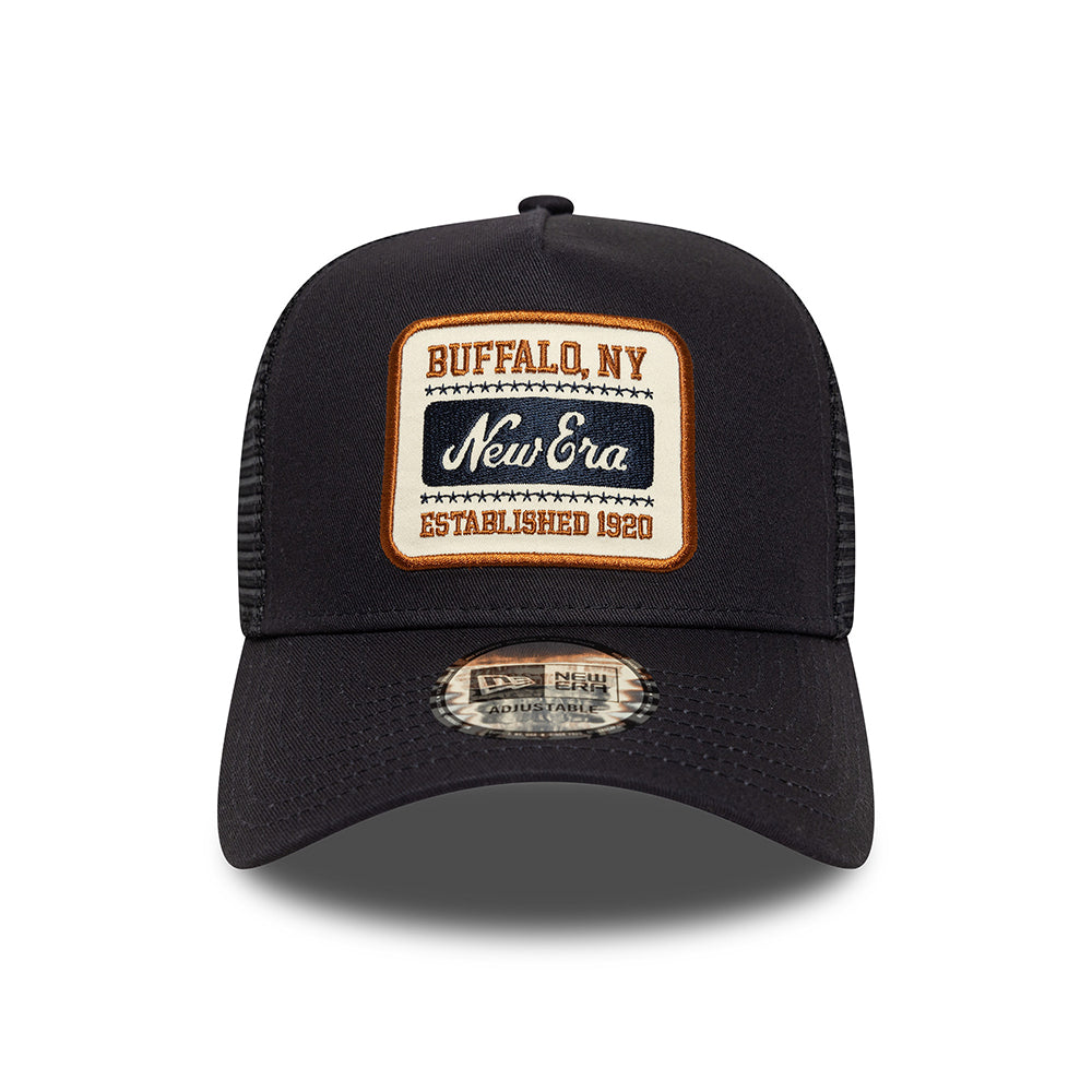 New Era A-Frame Trucker Cap - NE Patch - Marineblau