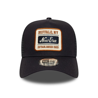 New Era A-Frame Trucker Cap - NE Patch - Marineblau