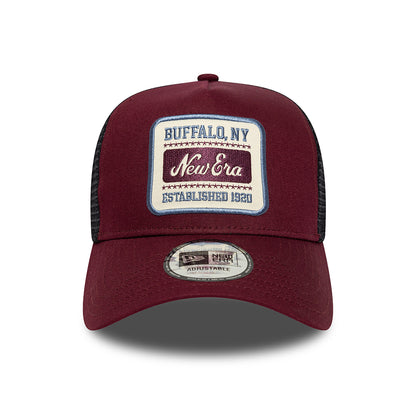 New Era A-Frame Trucker Cap - NE Patch - Burgunderrot