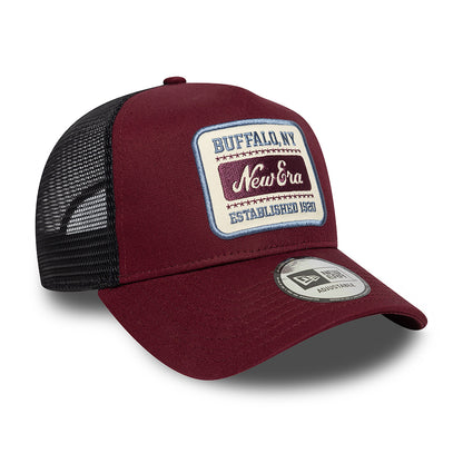 New Era A-Frame Trucker Cap - NE Patch - Burgunderrot