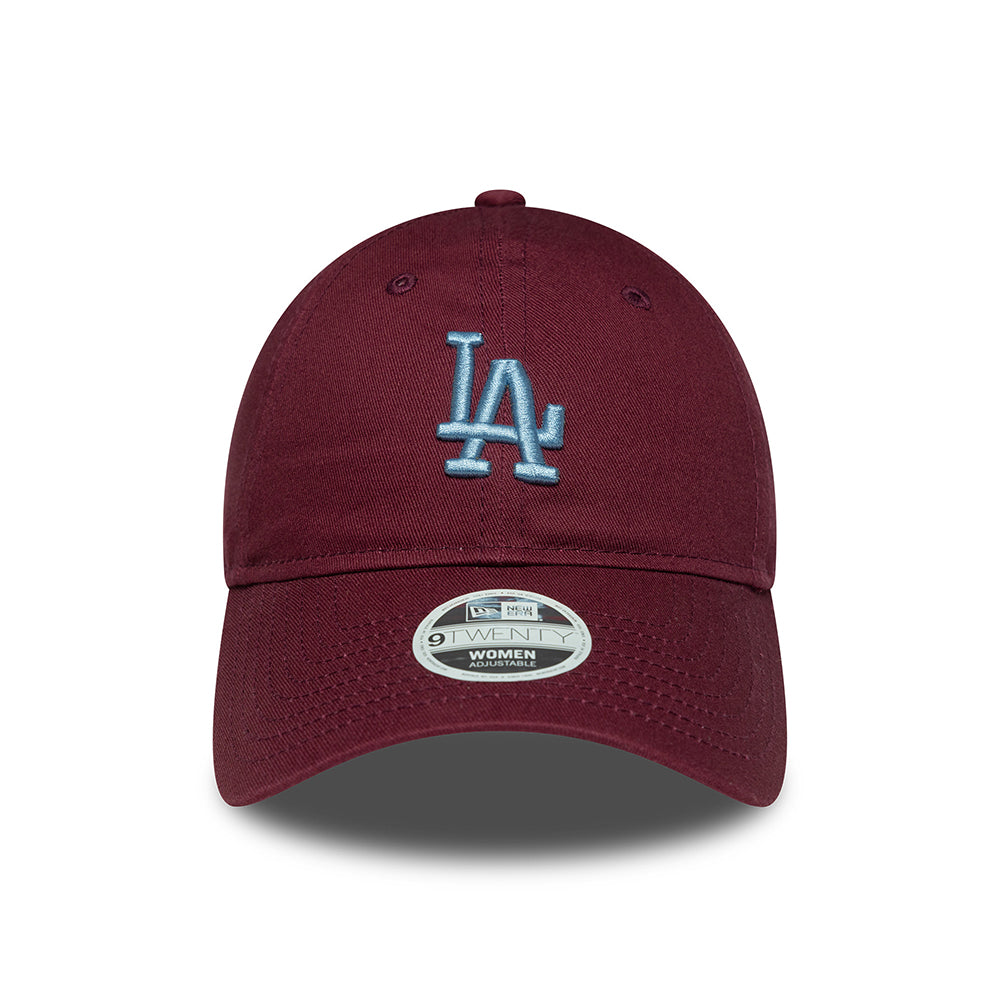 New Era Damen 9TWENTY L.A. Dodgers Baseball Cap - MLB League Essential II - Burgungerrot-Blau