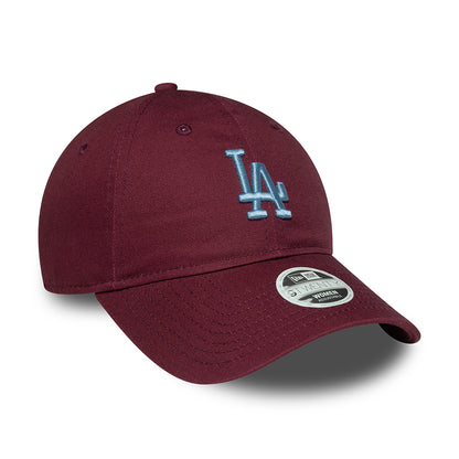 New Era Damen 9TWENTY L.A. Dodgers Baseball Cap - MLB League Essential II - Burgungerrot-Blau