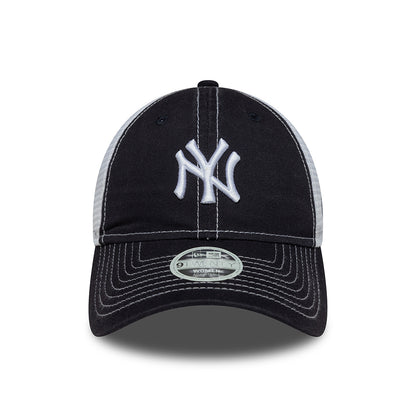 New Era Damen 9TWENTY New York Yankees Trucker Cap - MLB Washed - Marineblau-Weiß