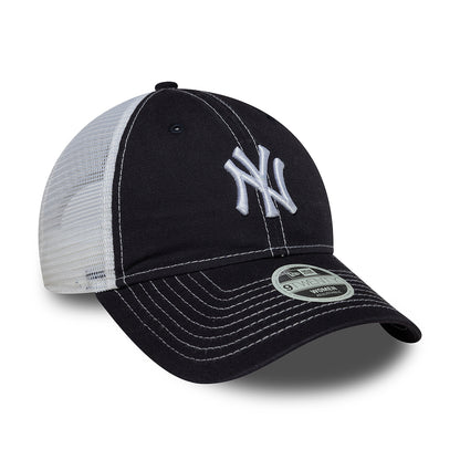 New Era Damen 9TWENTY New York Yankees Trucker Cap - MLB Washed - Marineblau-Weiß