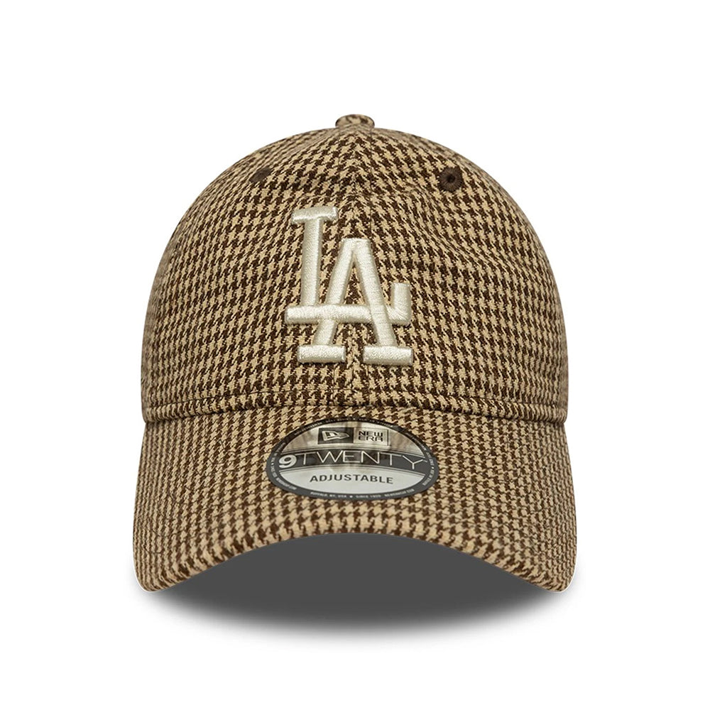 New Era 9TWENTY L.A. Dodgers Baseball Cap - MLB Hountstooth - Beige-Braun