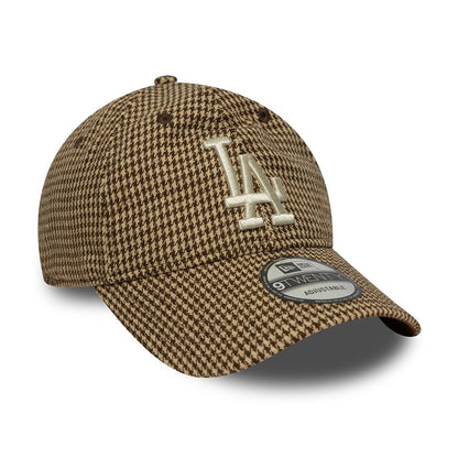 New Era 9TWENTY L.A. Dodgers Baseball Cap - MLB Hountstooth - Beige-Braun