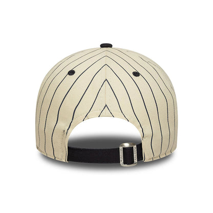 New Era 9TWENTY New York Yankees Baseball Cap - MLB Pinstripe - Cremefarben-Marineblau
