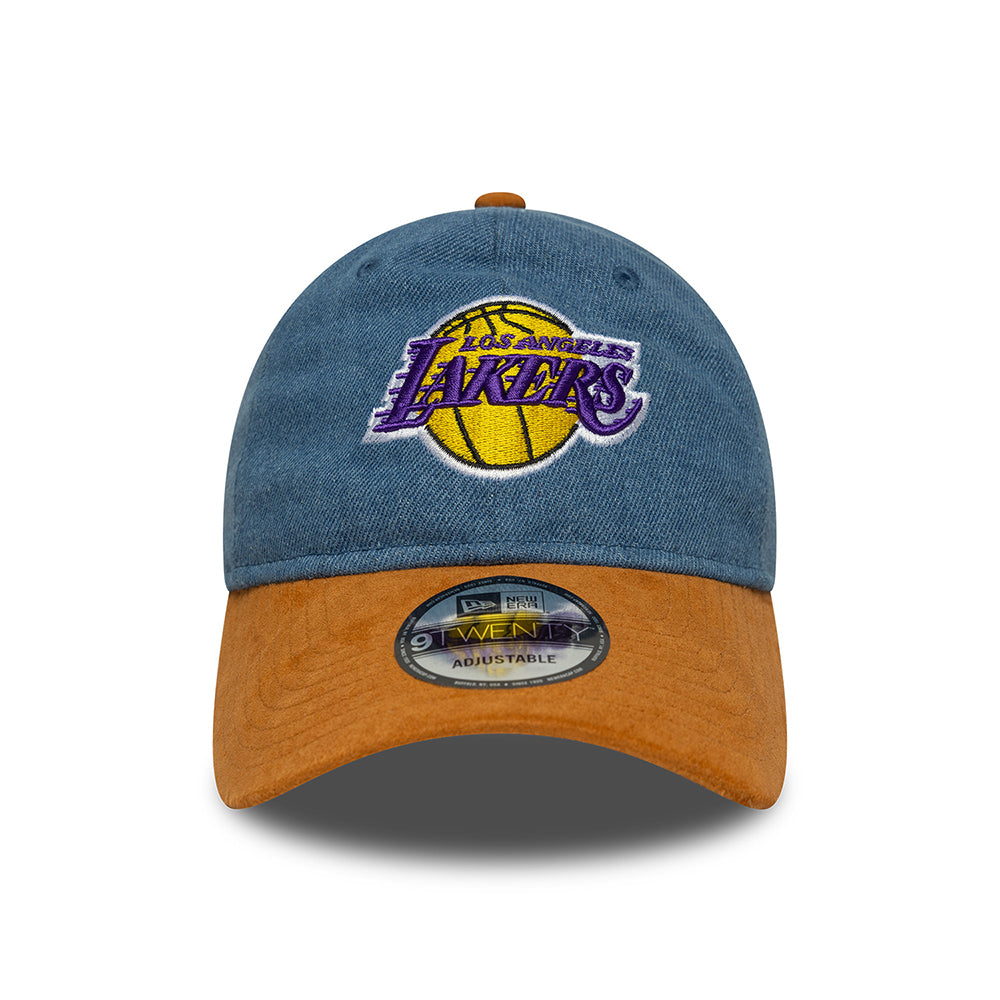 New Era 9TWENTY L.A. Lakers Baseball Cap - NBA Denim Midi - Blau-Hellbraun