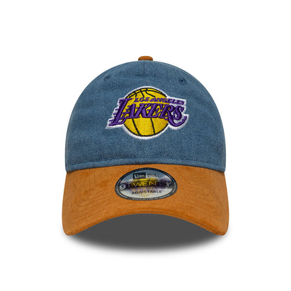 New Era 9TWENTY L.A. Lakers Baseball Cap - NBA Denim Midi - Blau-Hellbraun