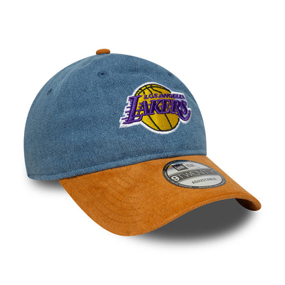 New Era 9TWENTY L.A. Lakers Baseball Cap - NBA Denim Midi - Blau-Hellbraun
