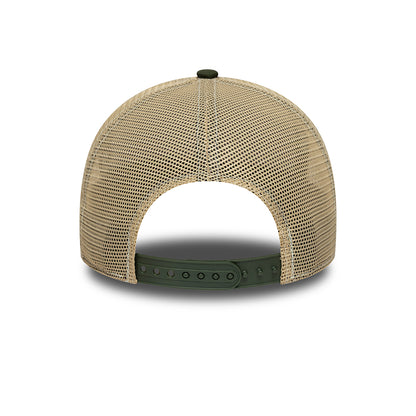 New Era A-Frame Bison Trucker Cap - Animal Patch - Braun-Olivgrün-Sand