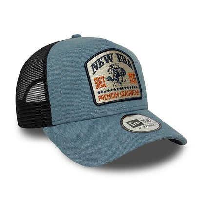 New Era A-Frame Trucker Cap - NE Denim Patch - Blau-Marineblau