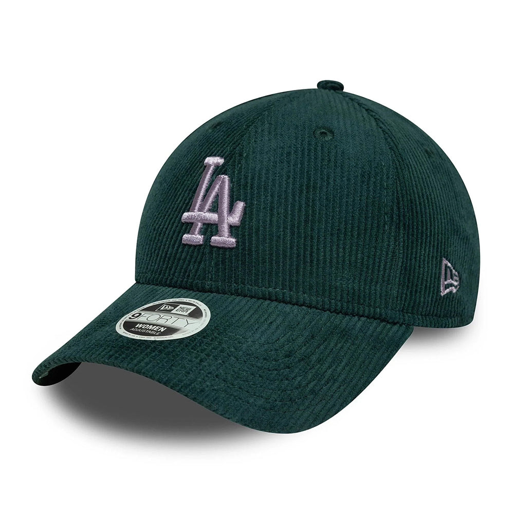 New Era Damen 9FORTY L.A. Dodgers Baseball Cap - MLB Cord - Dunkelgrün-Lavendel