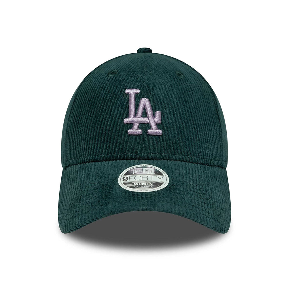 New Era Damen 9FORTY L.A. Dodgers Baseball Cap - MLB Cord - Dunkelgrün-Lavendel