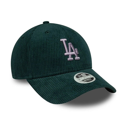 New Era Damen 9FORTY L.A. Dodgers Baseball Cap - MLB Cord - Dunkelgrün-Lavendel
