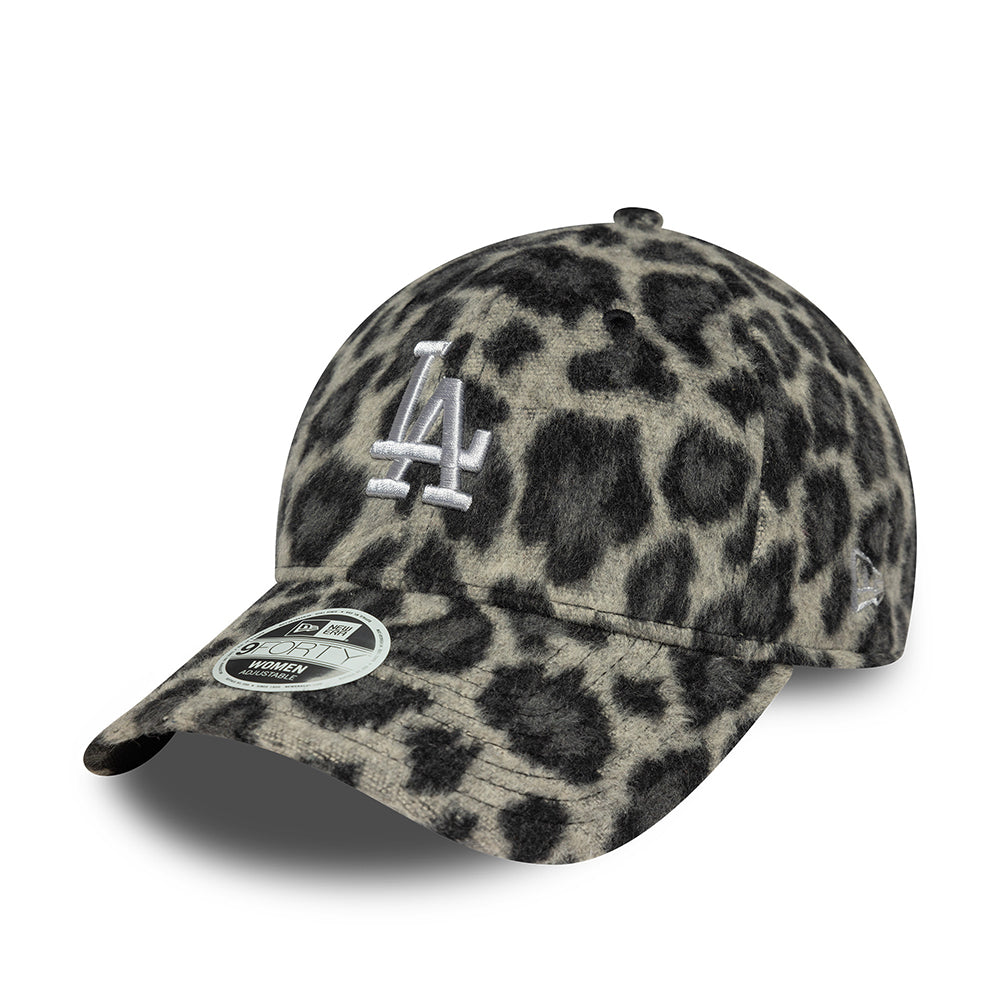 New Era Damen 9FORTY L.A. Dodgers Baseball Cap - MLB Cosy Animal - Graues Leopardenmuster