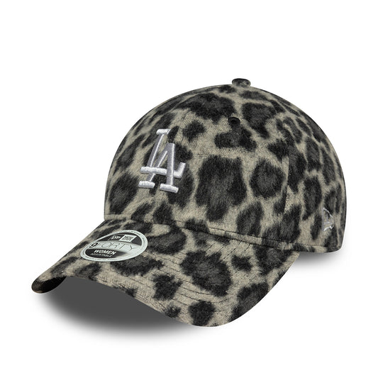 New Era Damen 9FORTY L.A. Dodgers Baseball Cap - MLB Cosy Animal - Graues Leopardenmuster