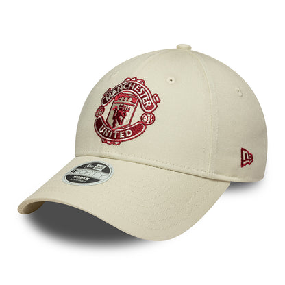 New Era Damen 9FORTY Manchester United FC Baseball Cap - Seasonal - Elfenbein-Rot