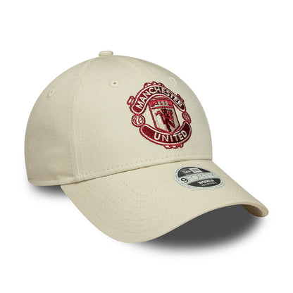 New Era Damen 9FORTY Manchester United FC Baseball Cap - Seasonal - Elfenbein-Rot