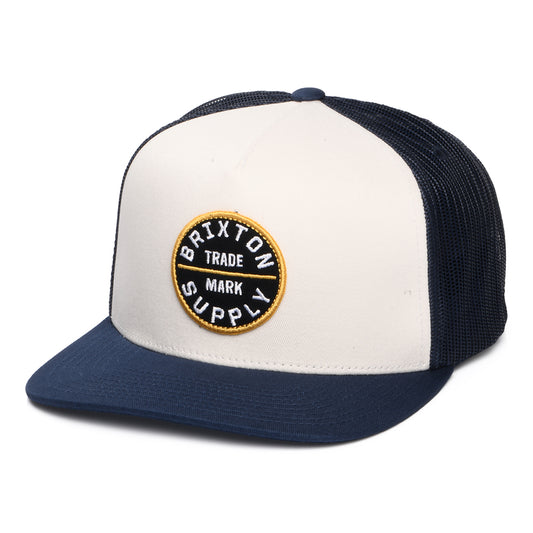 Brixton Oath MP Trucker Cap - Cremeweiß-Indigo