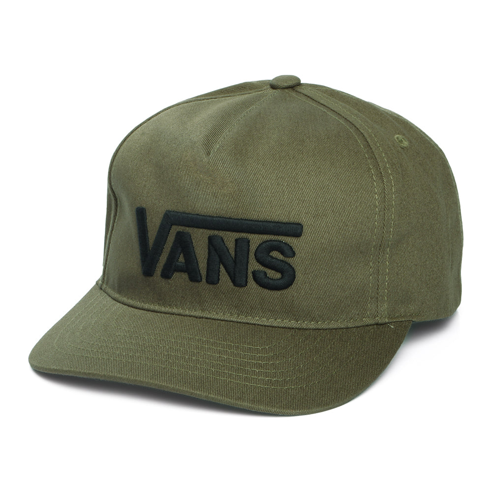 Vans Drop V Log Curved Brim Snapback Cap - Olivgrün-Schwarz