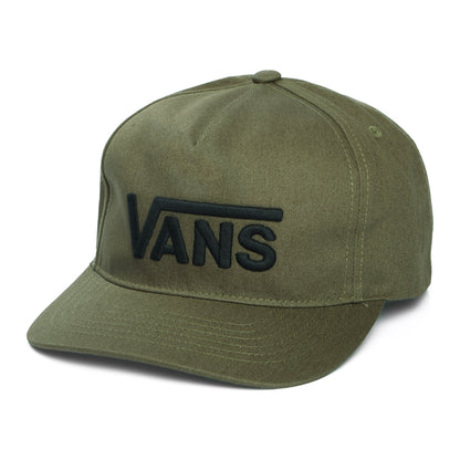 Vans Drop V Log Curved Brim Snapback Cap - Olivgrün-Schwarz