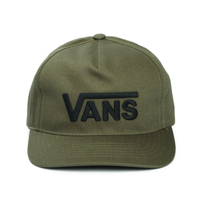 Vans Drop V Log Curved Brim Snapback Cap - Olivgrün-Schwarz