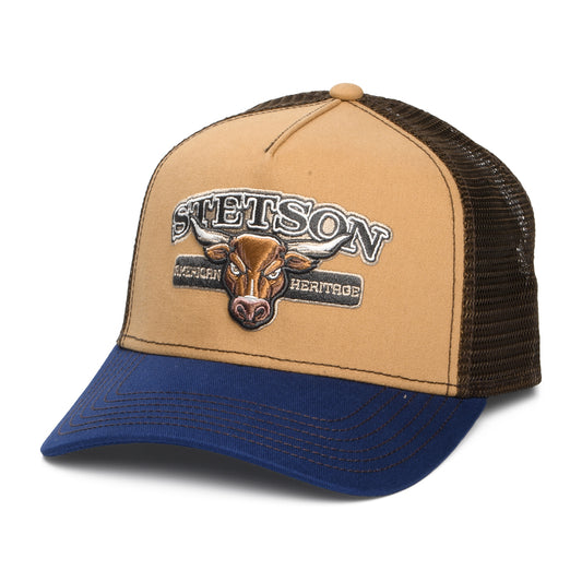 Stetson Bull Trucker Cap - Hellbraun-Blau-Braun