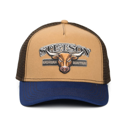 Stetson Bull Trucker Cap - Hellbraun-Blau-Braun