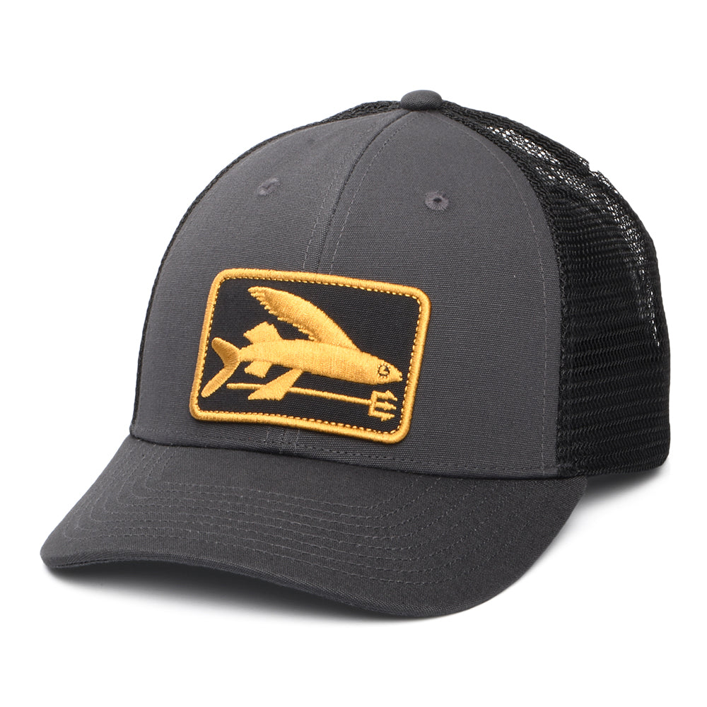 Patagonia Flying Fish LoPro Trucker Cap - Grau-Schwarz