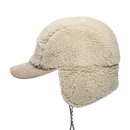 Patagonia Range Pile Fleece 5 Paneelen Cap mit Ohrenklappen - Beige