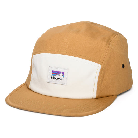 Patagonia Shop Sticker Graphic Maclure 5 Paneelen Cap aus organischer Baumwolle - Hellbraun-Beige