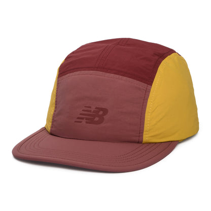 New Balance Everyday Recycled 5 Paneelen Cap - Burgunderrot-Senfgelb