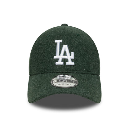New Era 9FORTY L.A. Dodgers Baseball Cap - MLB Melton - Dunkelgrün-Weiß