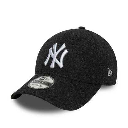 New Era 9FORTY New York Yankees Baseball Cap - MLB Melton - Schwarz-Weiß