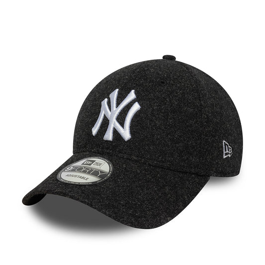 New Era 9FORTY New York Yankees Baseball Cap - MLB Melton - Schwarz-Weiß