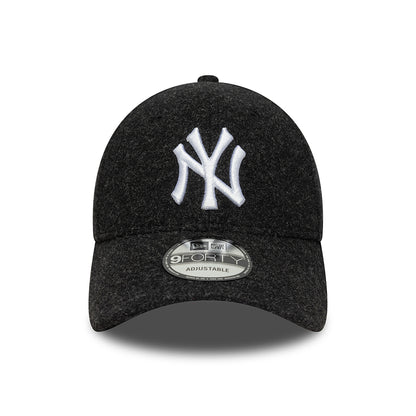New Era 9FORTY New York Yankees Baseball Cap - MLB Melton - Schwarz-Weiß