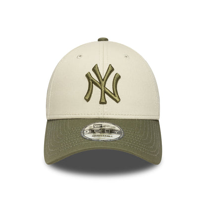 New Era 9FORTY New York Yankees Baseball Cap - MLB Side Patch - Steingrau-Olivgrün