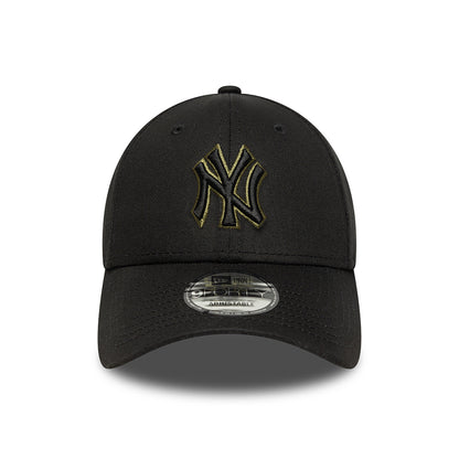 New Era 9FORTY New York Yankees Baseball Cap - MLB Team Outline - Schwarz-Olivgrün
