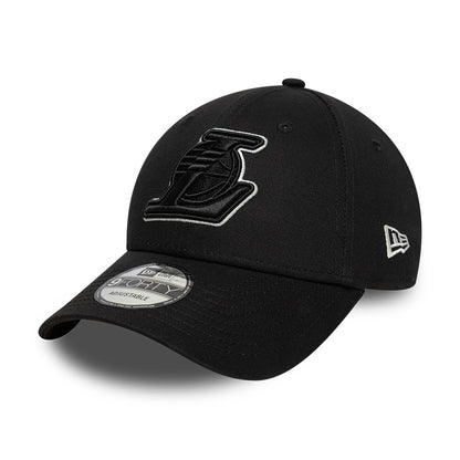 New Era 9FORTY L.A. Lakers Baseball Cap - NBA Team Outline - Schwarz-Weiß