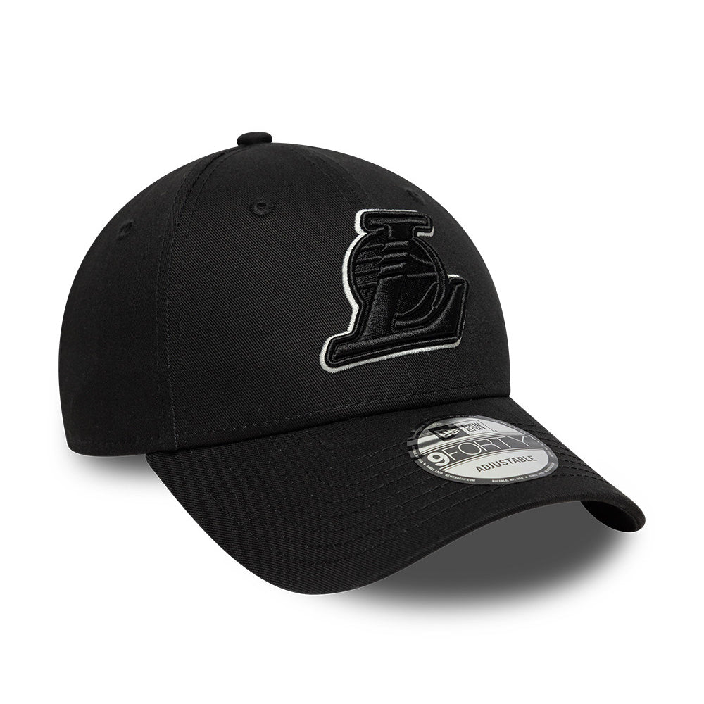 New Era 9FORTY L.A. Lakers Baseball Cap - NBA Team Outline - Schwarz-Weiß