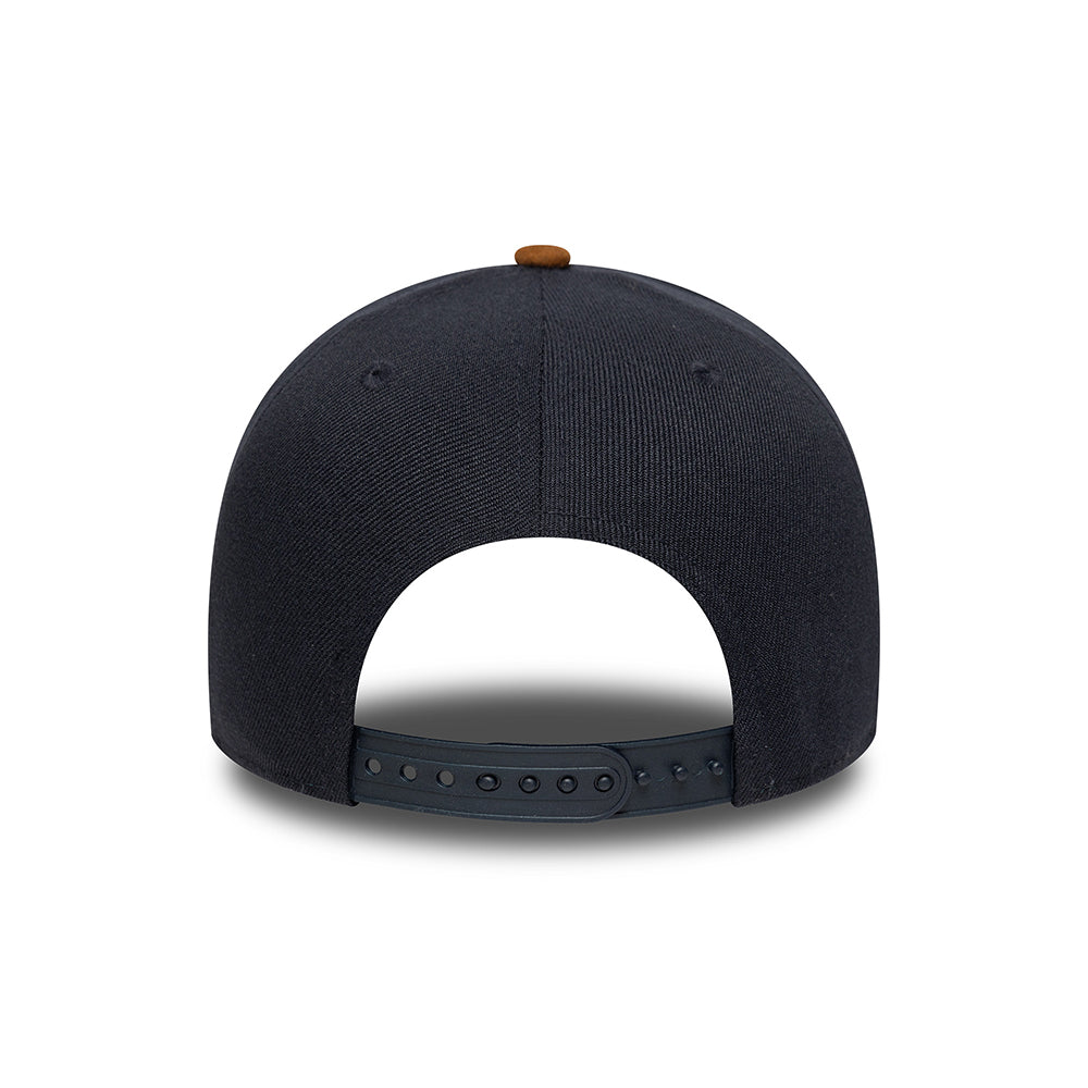 New Era 9FORTY A-Frame Detroit Tigers Snapback Cap - MLB Suede Visor - Marineblau-Hellbraun