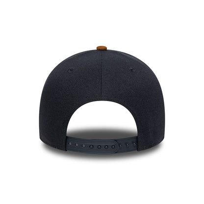 New Era 9FORTY A-Frame Detroit Tigers Snapback Cap - MLB Suede Visor - Marineblau-Hellbraun